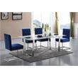 Bowery Hill Stone Dining Table in Chrome with Sturdy Stainless Steel Base