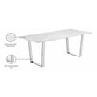 Bowery Hill Stone Dining Table in Chrome with Sturdy Stainless Steel Base