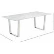 Bowery Hill Stone Dining Table in Chrome with Sturdy Stainless Steel Base