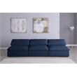 Bowery Hill Upholstered Deluxe Navy Linen Fabric Modular Armless Sofa