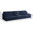 Bowery Hill Upholstered Deluxe Navy Linen Fabric Modular Armless Sofa