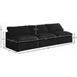 Bowery Hill Contemporary Standard Black Velvet Modular Armless Sofa