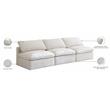 Bowery Hill Contemporary Standard Cream Velvet Modular Armless Sofa