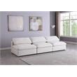 Bowery Hill Upholstered Deluxe Cream Linen Fabric Modular Armless Sofa