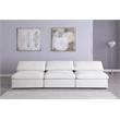 Bowery Hill Upholstered Deluxe Cream Linen Fabric Modular Armless Sofa