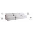Bowery Hill Upholstered Deluxe Cream Linen Fabric Modular Armless Sofa