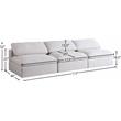 Bowery Hill Upholstered Deluxe Cream Linen Fabric Modular Armless Sofa