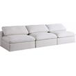 Bowery Hill Upholstered Deluxe Cream Linen Fabric Modular Armless Sofa