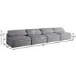 Bowery Hill Upholstered Deluxe Gray Linen Fabric Modular Armless Sofa