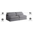 Bowery Hill Upholstered Deluxe Gray Linen Fabric Modular Armless Sofa
