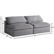 Bowery Hill Upholstered Deluxe Gray Linen Fabric Modular Armless Sofa