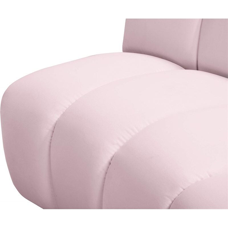 Bowery Hill Contemporary Upholstered Pink Velvet Modular Chair