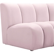 Bowery Hill Contemporary Upholstered Pink Velvet Modular Chair