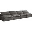 Bowery Hill Contemporary Standard Gray Velvet Modular Armless Sofa