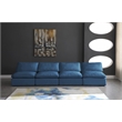 Bowery Hill Contemporary Standard Navy Velvet Modular Armless Sofa