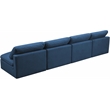 Bowery Hill Contemporary Standard Navy Velvet Modular Armless Sofa
