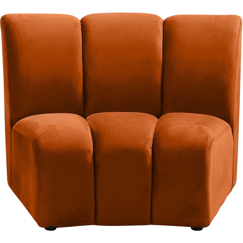 Bowery Hill Contemporary Upholstered Cognac Velvet Modular Chair