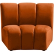 Bowery Hill Contemporary Upholstered Cognac Velvet Modular Chair