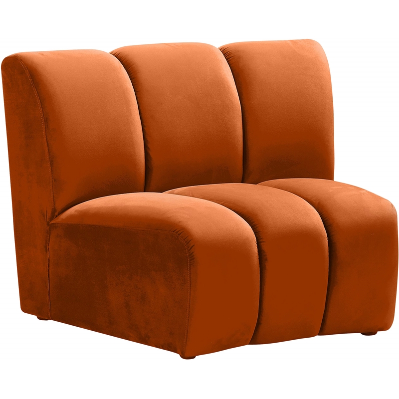 Bowery Hill Contemporary Upholstered Cognac Velvet Modular Chair