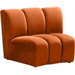 Bowery Hill Contemporary Upholstered Cognac Velvet Modular Chair