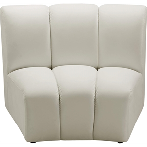 Bowery Hill Contemporary Upholstered Cream Velvet Modular Chair
