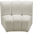 Bowery Hill Contemporary Upholstered Cream Velvet Modular Chair