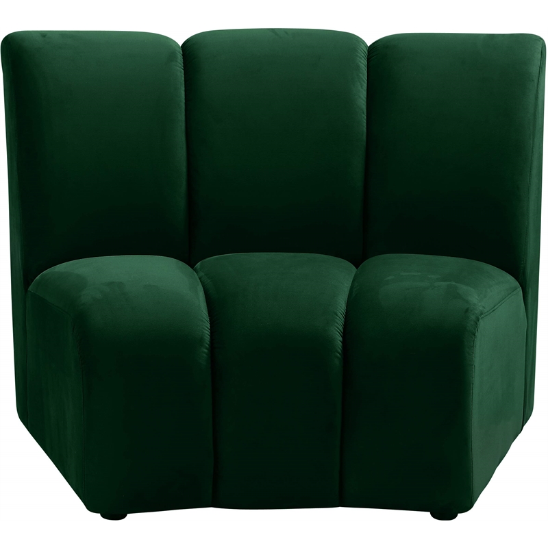 Bowery Hill Contemporary Upholstered Green Velvet Modular Chair