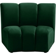 Bowery Hill Contemporary Upholstered Green Velvet Modular Chair