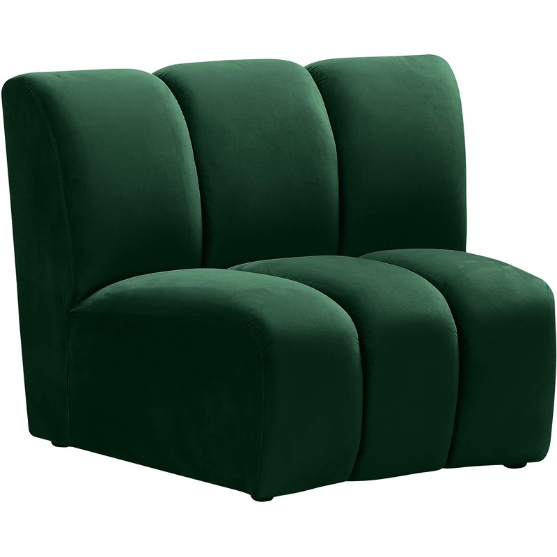Bowery Hill Contemporary Upholstered Green Velvet Modular Chair