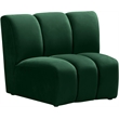 Bowery Hill Contemporary Upholstered Green Velvet Modular Chair