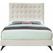Bowery Hill Contemporary Deep Button Tufted Soft Cream Velvet Full Bed