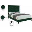 Bowery Hill Contemporary Deep Button Tufted Soft Green Velvet Full Bed