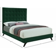 Bowery Hill Contemporary Deep Button Tufted Soft Green Velvet Full Bed
