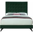 Bowery Hill Contemporary Deep Button Tufted Soft Green Velvet Full Bed