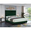 Bowery Hill Contemporary Deep Button Tufted Soft Green Velvet King Bed