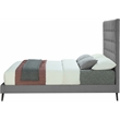 Bowery Hill Contemporary Deep Button Tufted Soft Gray Velvet Queen Bed
