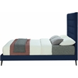 Bowery Hill Contemporary Deep Button Tufted Soft Navy Velvet King Bed