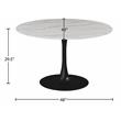 Bowery Hill Contemporary Round Faux Marble Dining Table with Matte Black Base