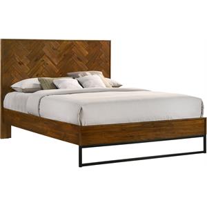 Bowery Hill Contemporary Brown Antique Coffee Wooden Queen Bed