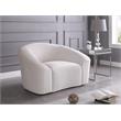 Bowery Hill Contemporary Curved Back Upholstered Cream Velvet Chair