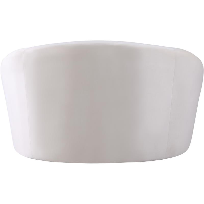 Bowery Hill Contemporary Curved Back Upholstered Cream Velvet Chair
