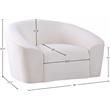 Bowery Hill Contemporary Curved Back Upholstered Cream Velvet Chair