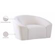 Bowery Hill Contemporary Curved Back Upholstered Cream Velvet Chair