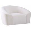 Bowery Hill Contemporary Curved Back Upholstered Cream Velvet Chair