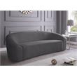 Bowery Hill Contemporary Curved Back Upholstered Gray Velvet Sofa