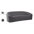 Bowery Hill Contemporary Curved Back Upholstered Gray Velvet Sofa