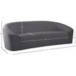 Bowery Hill Contemporary Curved Back Upholstered Gray Velvet Sofa