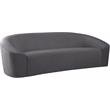 Bowery Hill Contemporary Curved Back Upholstered Gray Velvet Sofa