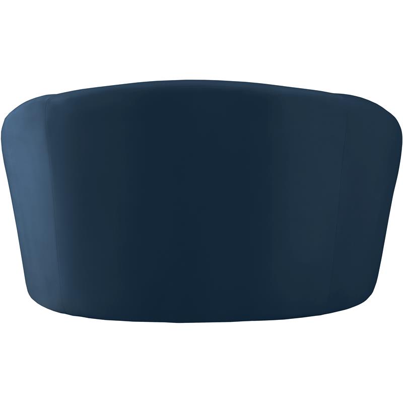 Bowery Hill Contemporary Curved Back Upholstered Navy Velvet Chair
