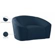 Bowery Hill Contemporary Curved Back Upholstered Navy Velvet Chair
